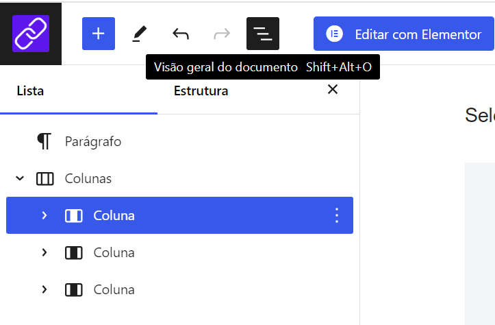 Visao Geral do Documento - Utilizando a Visualização de Lista no Editor de Bloco WordPress - Neste artigo, vamos explorar todas as funcionalidades da visualização de lista, incluindo navegação, reordenação de blocos, acesso a configurações adicionais, e uso do bloqueio de blocos.